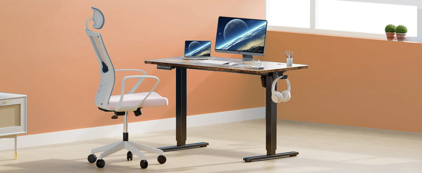 JHK Electric Desk Height Adjustable 63x24 Inch Stand Up Sit Stand Computer Workstation Ergonomic Work Table For Home Office