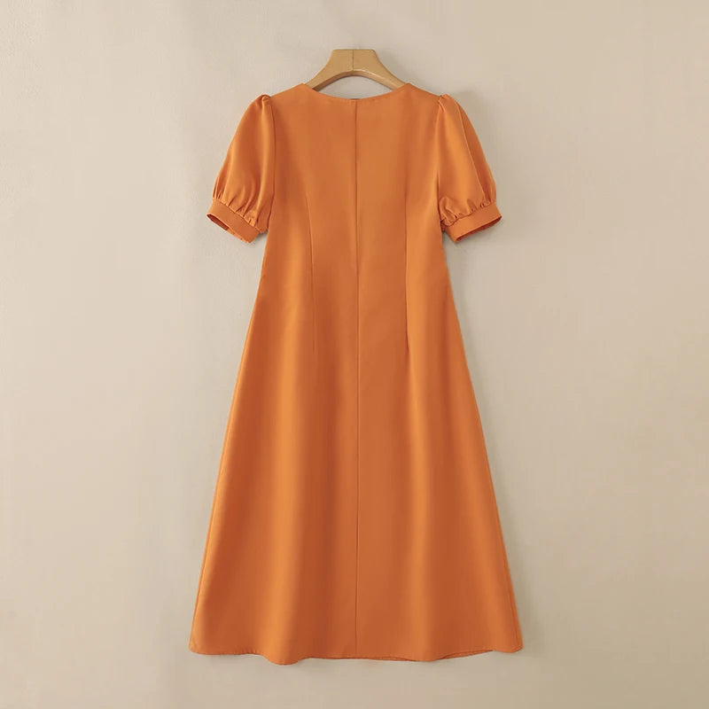 2025 ZANZEA Holiday Vestidos Women Summer Dress Fashion Elegant Square Neck Puff Sleeve Work Midi Dresses Stylish Party Sundress
