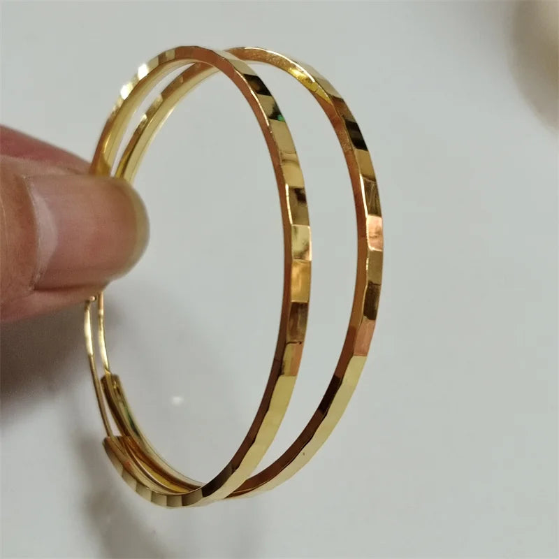 Somilia - 100% 925 Sterling Silver Women's Big Hoop Earrings New Collection Jewelry Fashion Women 18K Gold Plated серьги кольца