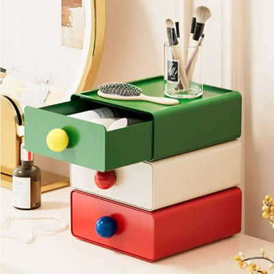 Large Capacity Desk Organizer Box Dopamine Dust-proof Cosmetics Storage Box Stackable Desktop Storage Boxes Drawer Home Office
