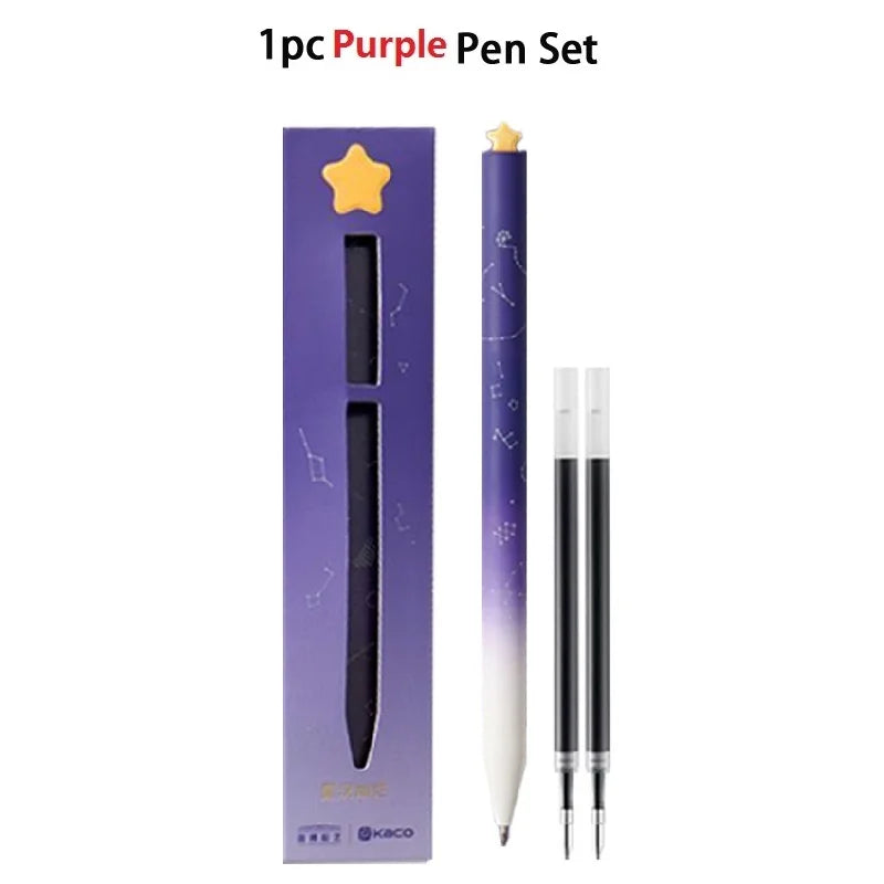 KACO Kawaii Rotate Gel Pens Stationery Caneta 문구용품 0.5MM Black Ink канцелярия Fluent Writing High Capacity for School Office ﻿