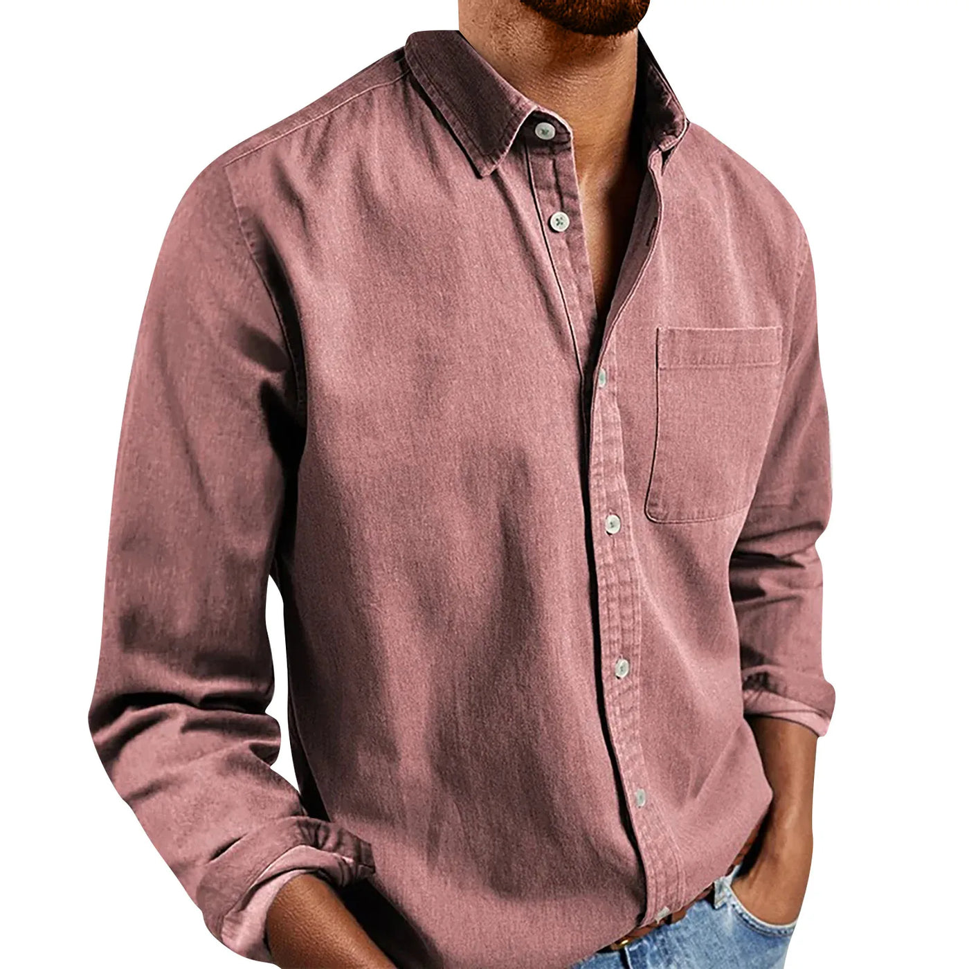 Loose Shirts Men'S Lightweight Long Sleeved Shirt Spring Summer Men'S Casual Cotton Linen Solid Color Long Sleeve Shirts