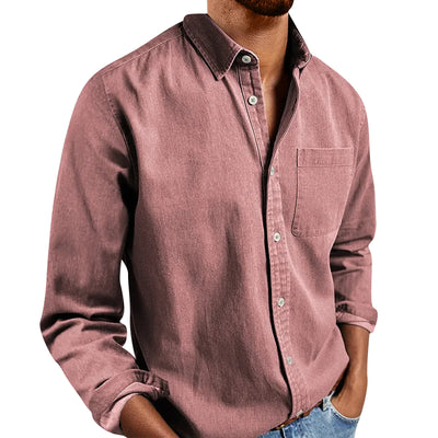 Loose Shirts Men'S Lightweight Long Sleeved Shirt Spring Summer Men'S Casual Cotton Linen Solid Color Long Sleeve Shirts