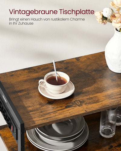 Kitchen Rack with sockets, 2 Metal Baskets, Microwave Shelf, 35x80x93.5 cm Industrial Design