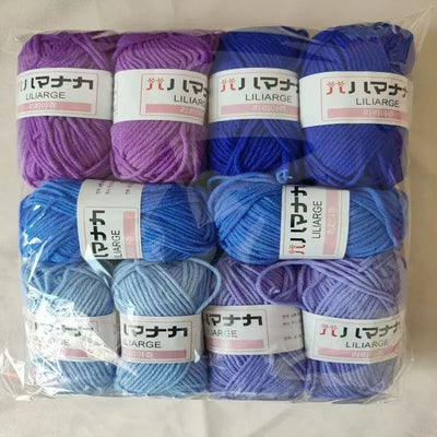 Soft Milk Cotton Knitting Yarn Set Multi Color Handmade Knitting Cotton Yarn For DIY Crochet Scarf Sweater Hat Doll Craft