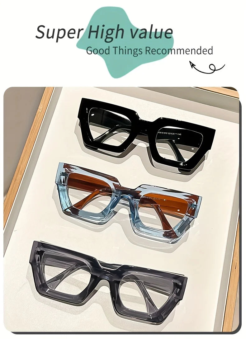 Y2K Oversized Clear Lens Glasses with Leopard Print Frame, Blue Light Blocking, Fashionable Accessory for Casual Attire