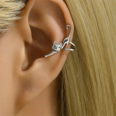 1 Pc Gold Color Funny Climbing Cat Clip Earring for Women Cute Animal  Kitten Without Piercing Earbone Earring Party Jewelry