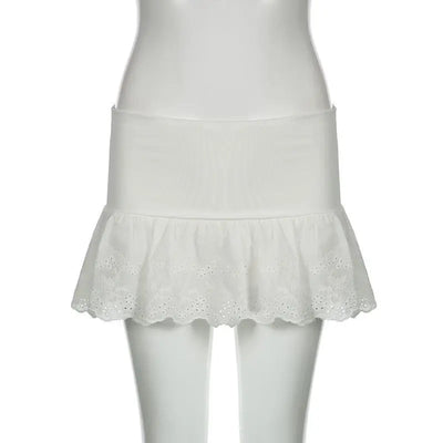 White Ruffles Skirt
