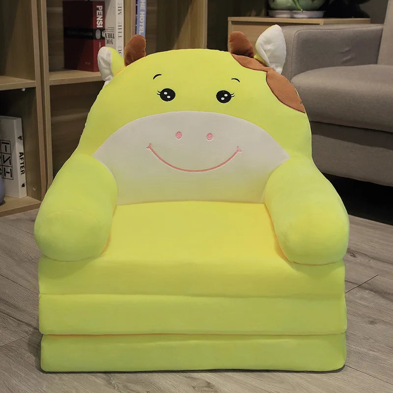 Children Sofa Cute Cartoon Lazy Folding Small Sofa Bed Girl Princess Baby Toddler Dual-purpose Small Child Seat