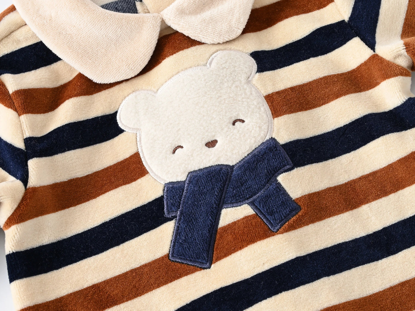 Baby Rompers Velour Soft Kids Jumpsuit Stripe Cartoon Printing Baby Boys Clothes Newborn Overalls Baby Pajams