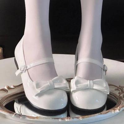 2025 Lolita Style Sweet Girls Princess Leather Shoes Elegant Bowknot Kids Ballet Shoes  Children Fashion Dresses Flat Shoes Soft