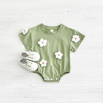 New Summer Infant Short Sleeve Romper Baby Triangle Bodysuit Clothes Baby Girl Jumpsuit Love Cloud Pattern Cartoon Boy 0-18M