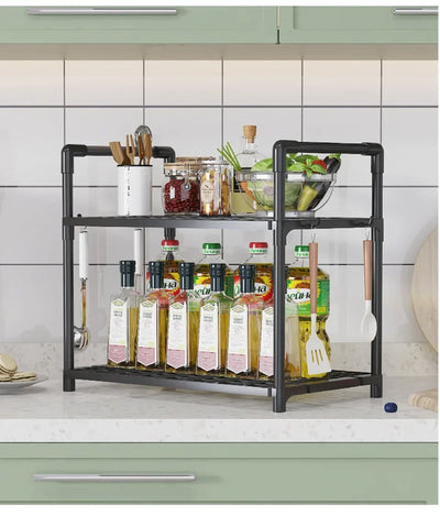 2/3Layer Kitchen Storage Shelf High-capacity Easy To Install Seasoning Rack PP Material Modern Minimalism Kitchen Furniture