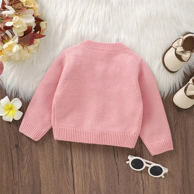 Baby Girls Cardigan Princess Long Sleeve Knit Jacket Cute Girls Sweater Coat Winter Infant Knitted Cardigan Baby Knit Clothes