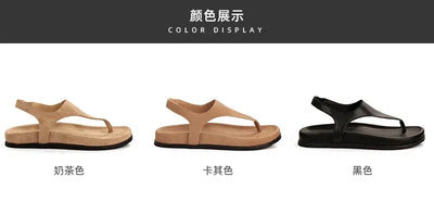 Flat with Slip-on Casual Modern Sandals Low Heel Solid 2025 High Quality Ladies Shoes Back Strap Roman Women's Sandals