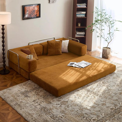 78.8" Convertible Compression Sofa: Corduroy Modular Bed, Arms & Backrest