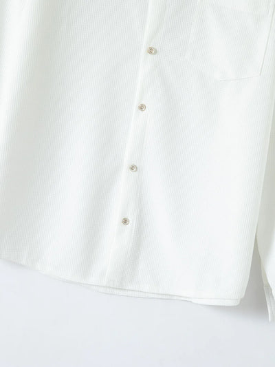 2025 Spring and autumn new men's daily casual waffle cardigan long-sleeved shirt two pants suit