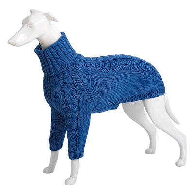 Turtleneck Twist Knitted Sweater for Dogs, Italian Greyhound Whippet, Warm Dog Coat, Dog's Winter Clothing