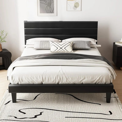 Twin Bed Frame for Kids,Boucle Upholstered Platform Bed with Adjustable Headboard,Sturdy Wood Slats Support,Cloud Single