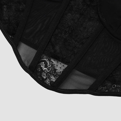 Sexy Lace Mesh Long sleeved Bustier Women's Y2k Corset Gauze Backless Slim Crop Top Square Neck Casual Tank Top T-shirt Camisole