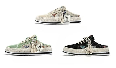 Shoes Summer Mules Half Sandals Man Canvas Slippers for Men Original Designer Luxury High Quality Fashion Rubber Casual Adult