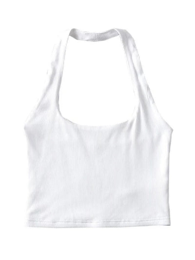 Sexy Women Crop Top 2023 Summer Double Halter Tops Sleeveless Tanks