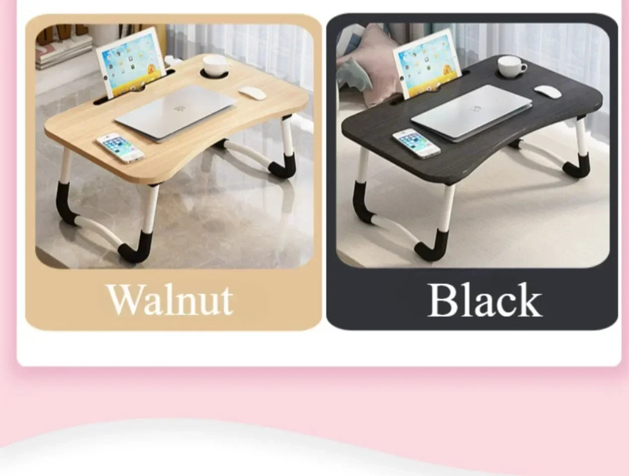 Foldable Learning Desk Convenient Computer Desk Installation Free Small Desk Anti Slip Desk Multifunctional Bed Storage Desk
