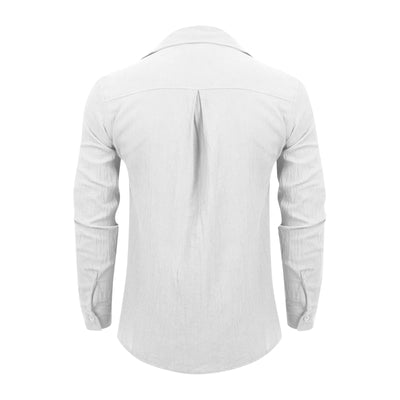 Loose Shirts Men'S Lightweight Long Sleeved Shirt Spring Summer Men'S Casual Cotton Linen Solid Color Long Sleeve Shirts