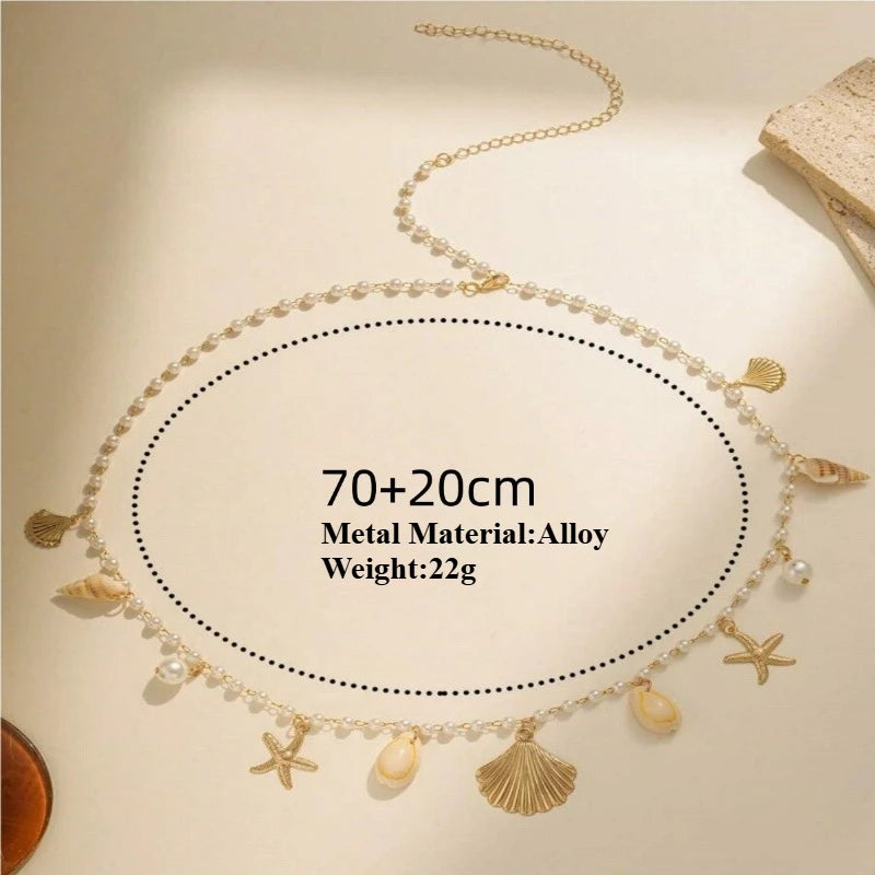 Loe| New Trendy Waist Belly Chain for Women Summer Beach Sexy Simple Body Chain Vacation Jewelry Accessories Punk