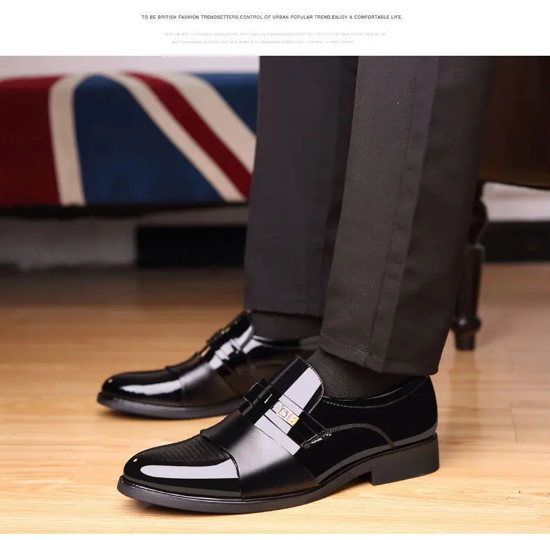 Men Leather Casual Shoes Men Shoes Autumn New Business Formal Men Leather Shoes Casual Cover Foot Heightening Leather Shoes Men
