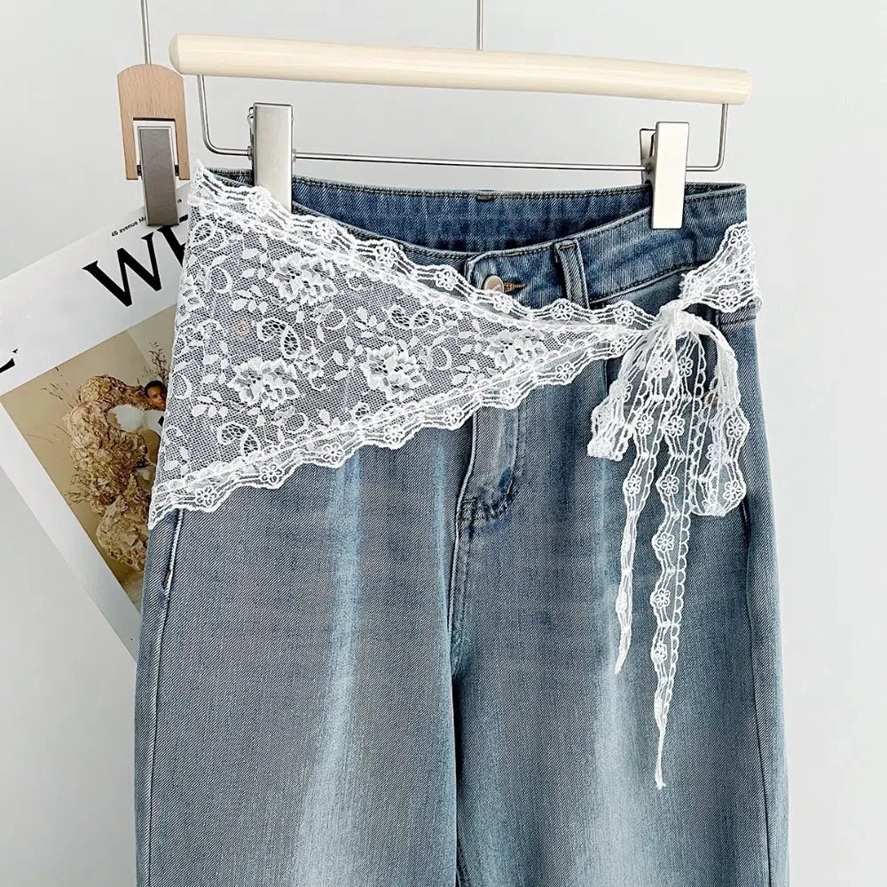 Embroidered Flower Lace Mini Skirt
