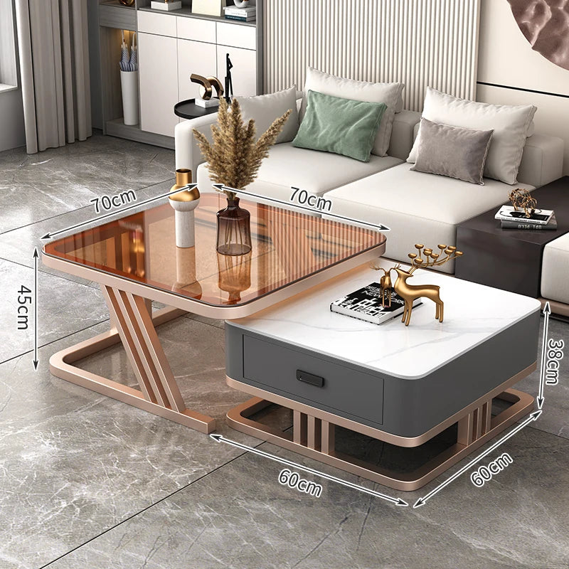 Nordic Aesthetic Coffee Table Living Room Light Luxury Designer Clear Unique Side Table Modern Simple Mesas Bajas Furniture