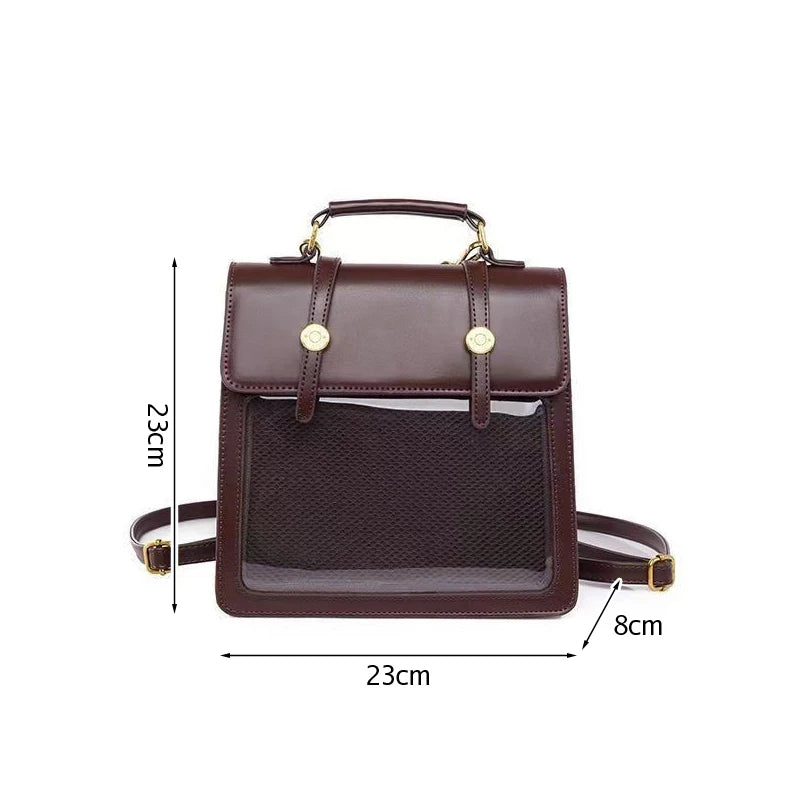 New Japanese Jk Itabag Harajuku Pain Bag For Women PU Transparent Pocket Itabag High School Girls Uniform JK Ita backpack