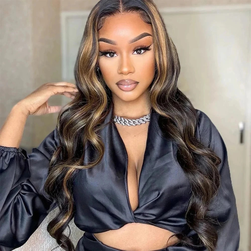200 Density 30 32Inch 13x6 HD Lace Frontal Wig Body Wave Human Hair 427 Highlight Ombre 13x5 13x4 Lace Front Wig Brazilian Brown