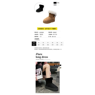 Snow Boots Women Winter Shoes Women Platform Boots Warm Plush Cotton Shoes Thicken Winter Woman Boots Flat Non-slip Botas Mujer