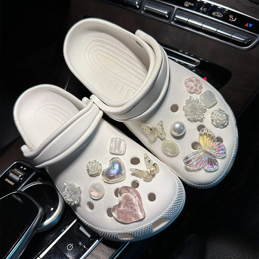 Shoe Charms for Hole Shoe Accessories Artificial Crystal Shoe Buckle Decoration Charm Set Kids Party Xmas Gifts