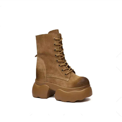 Ankle Boots Women Shoes Platform Sneakers Designer High Heels 2024 Trend Suede Snow Boots Autumn Lace Up Sport Pumps Botas Mujer