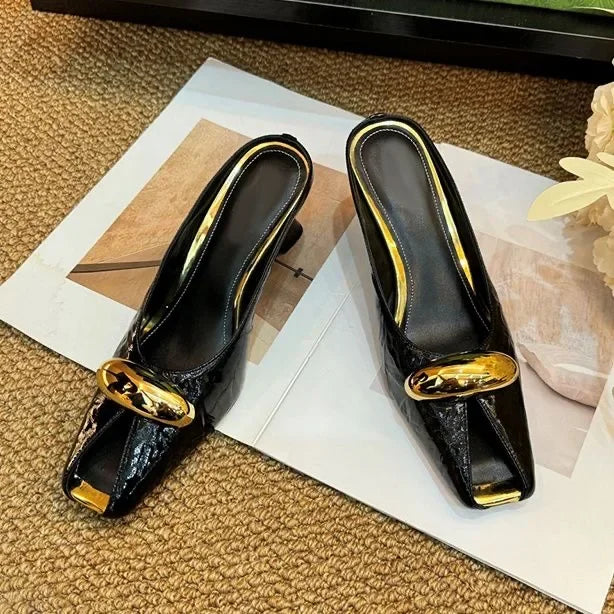 2025 Silver Slope Heel Peep Top Sandals Fashion Open Toe Slippers Banquet Party Woman Shoes 35-42 Urban Beauty