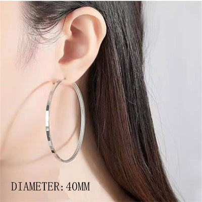 Somilia - 100% 925 Sterling Silver Women's Big Hoop Earrings New Collection Jewelry Fashion Women 18K Gold Plated серьги кольца