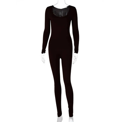 Dulzura Women 2024 Autumn Winter Long Sleeve Bodycon Streetwear Jumpsuit Overall One Piece Outfit Wholesale Items for Business