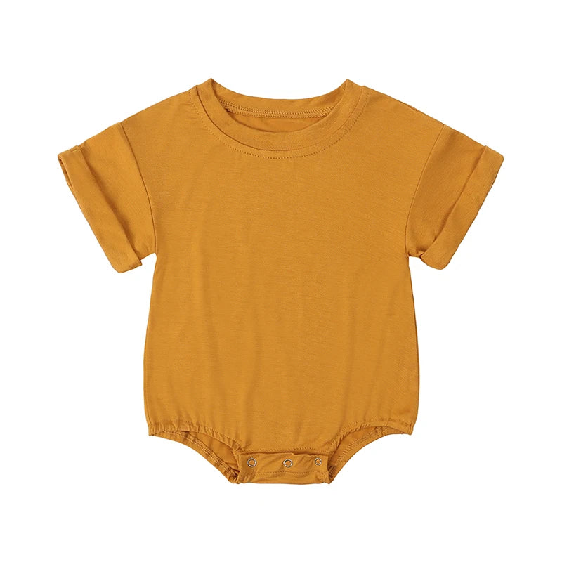 2025 Summer Newborn Baby Clothing Bamboo fiber casual Rompers 3-24M Infnat Boys Girls Jumpsuit Bebe Body Clothes Short Sleeve