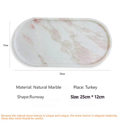 Luxury Green Marble Oval Tray: Bathroom Organizer & Fruit Serving Platter, Waterproof Stone Decor for Hotel Spa Home Kitchen