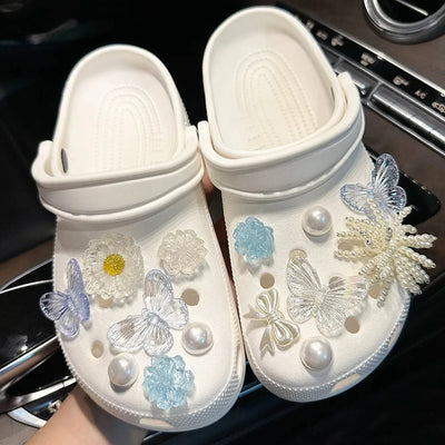 Shoe Charms for Hole Shoe Accessories Artificial Crystal Shoe Buckle Decoration Charm Set Kids Party Xmas Gifts