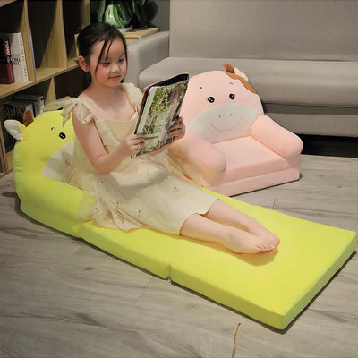 Children Sofa Cute Cartoon Lazy Folding Small Sofa Bed Girl Princess Baby Toddler Dual-purpose Small Child Seat