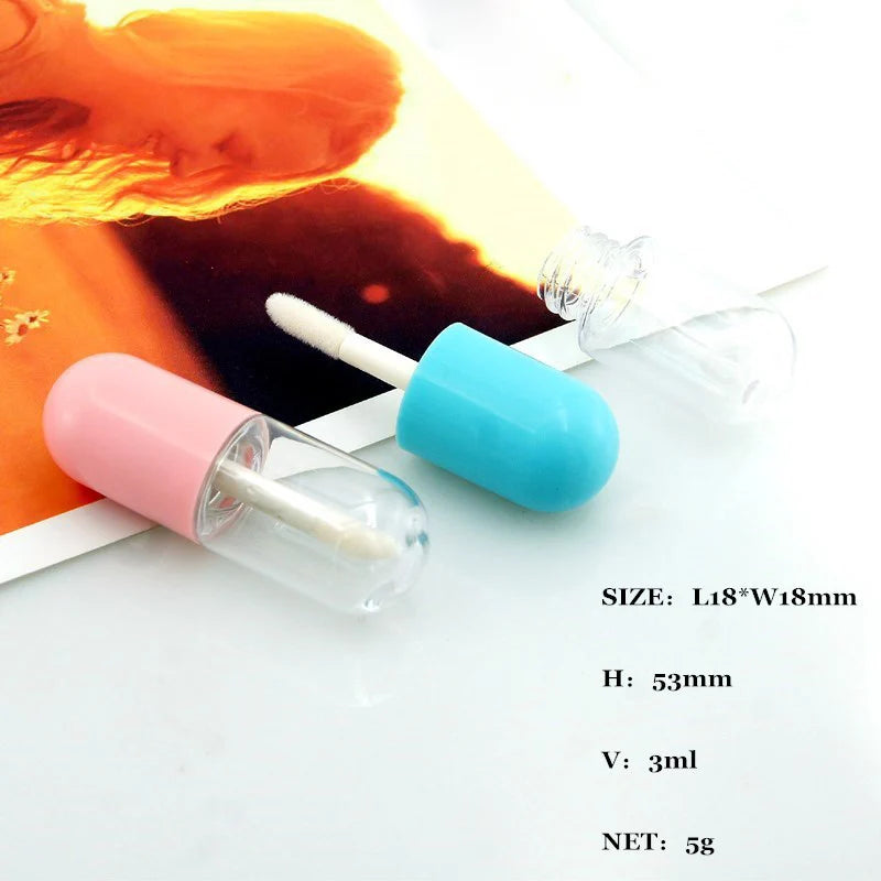 3/5pcs Mini Capsule Empty Lip Glaze Tube Refillable Lip Gloss Lipstick Container Bottles DIY Cosmetic Makeup Tools Accessories