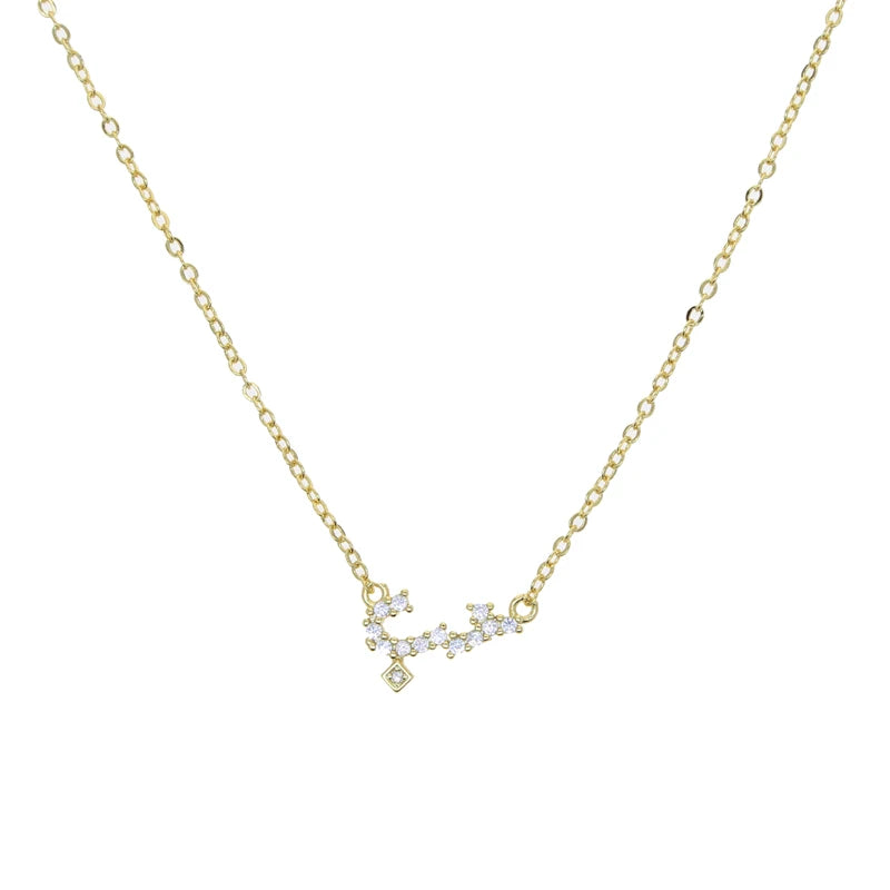 3 Colors Gold Plated 5A Cubic Zirconia Iced Out Bling Arabic Lover Letter Necklace 2023 Valentine's Day Gift For Girlfriend
