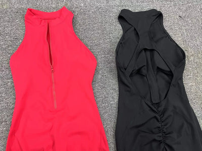 New Zip Up Rompers Scrunch Butt Yoga Sets Sleeveless pants Jumpsuit for Women Fitness Gym Clothing Workout Open Back Sports Suit