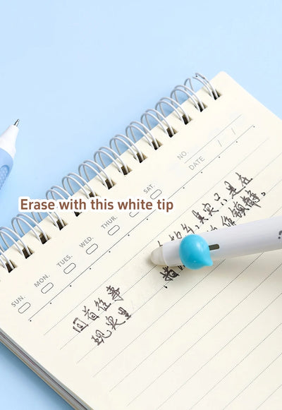 3pcs Happy Beans Gel Pens Set Ergonomical Triangle Grip Erasable Black Color Ink 0.5mm Ballpoint for Writing School A7682