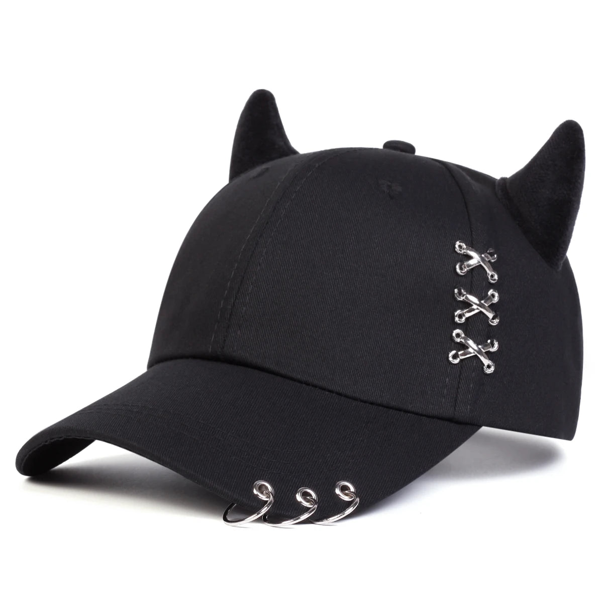 Unisex XXX Iron Ring Bull Horn Personality Baseball Caps Spring Autumn Outdoor Adjustable Casual Hats Sunscreen Hat