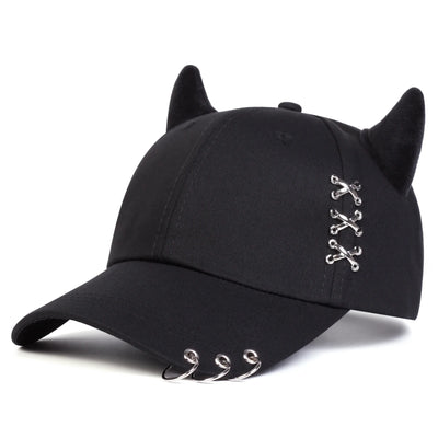 Unisex XXX Iron Ring Bull Horn Personality Baseball Caps Spring Autumn Outdoor Adjustable Casual Hats Sunscreen Hat